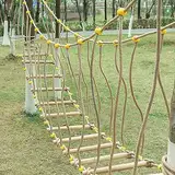 HAZEK Kindergarten Outdoor Brücke Kinder Sport Fitness Training Ausrüstung Massivholz Brücke Balance Brücke Klettern Brücke Spielzeug(Size:4m)