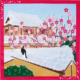 ヤマコー Yamako 88586 Tama's Walk Small Furoshiki Plum 50 x 50 cm (50 x 50 cm)