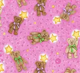 Fat Quarter Boyds Bears Teddybär pink stars Baumwolle Quilten Stoff – 50 x 55 cm