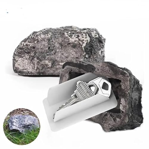 RunFar shop Schlüsselstein Little Rock Schlüsselversteck Für Draußen Schlüsselstein Mit Geheimfach, Schlüsselversteck In Stein-Optik, Sieht Aus Wie EIN Echter Stein, Schlüsselsafe Aussen