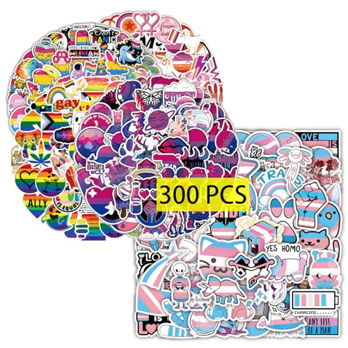 GTOTd LGBTQ Stickers Aufkleber (300 Stück) Gifts Geschenke LGBTQ Pride Merch Vinyl Decals Party Supplies für Laptop Wohnzimmer Skateboard Graffiti Teens