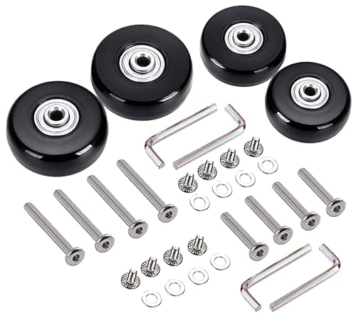 4pcs (43 * 18mm) Ersatz Rollen für Koffer Gummi Rollen Räder Ersatz Wheels Rad für Trolley Samsonite Hartschalenkoffer Rollen mit kugellager Ersatzteile Reparatur Set…