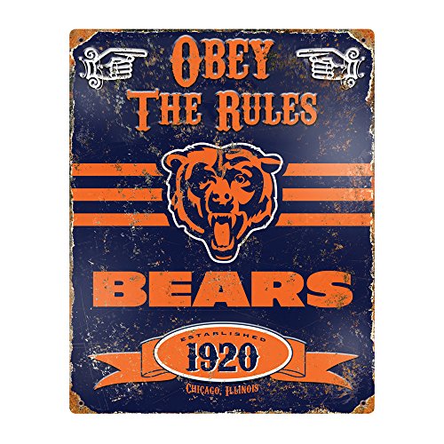 Party Animal VSCH Chicago Bears geprägtes Metallschild, 29 x 36 cm, Blau