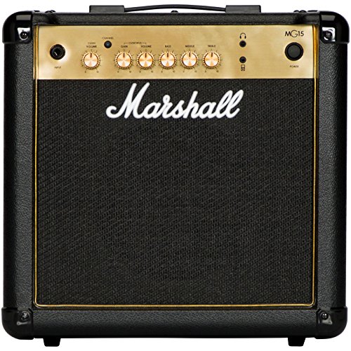 Marshall MG15G Gitarren-Combo-Verstärker, Übungsverstärker, geeignet für E-Gitarre – Schwarz und Gold