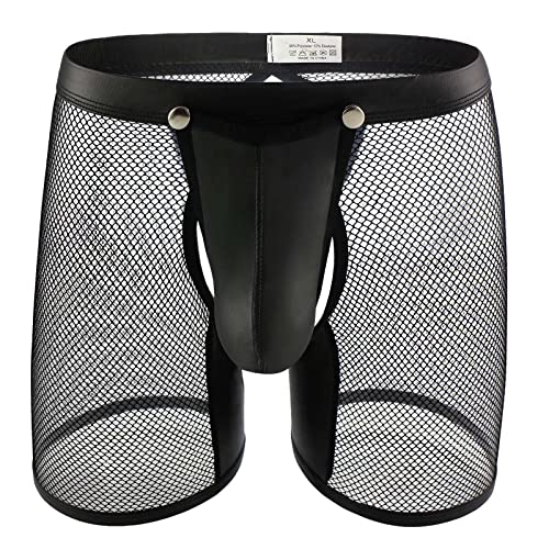 Elefanten Tanga Männer Mesh Boxershorts Lustige Unterhosen Männer Erotische Wäsche Herren Elefanten Unterhose Slips Strings Tanga Lustige G-String Lover Geschenk (Schwarz, XXL)