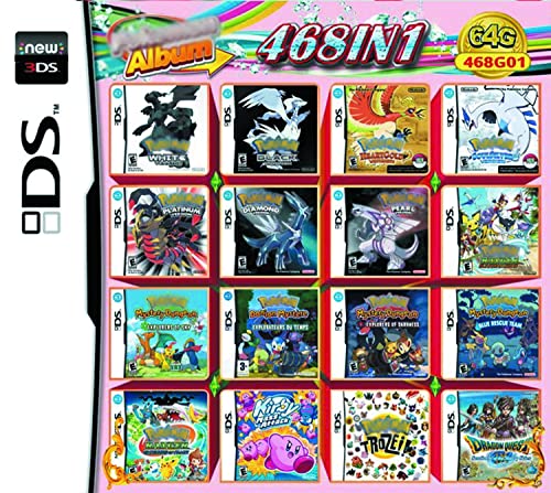 DS Spiele, 468 in 1 Game Cartridge Multicart, Game Pack Card Super Combo für DS DSL DSi 3DS 2DS XL/LL