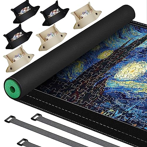 Puzzlematte 3000 2000 1500 1000 Teile, Puzzle Matte Roll, Puzzleunterlage Puzzlemappe Puzzlerolle Mat Storage Accessories für Erwachsene, Jigsaw Puzzle Mat Roll Up.