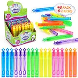 Fegalop 48 Stück Mini Seifenblasen Stab, Seifenblasen Party Favors Sortiment Spielzeug, Goodie Bags, Karneval Preise, Hochzeit, Bubble Maker Spielzeug, Outdoor-Geschenke für Mädchen & Jungen