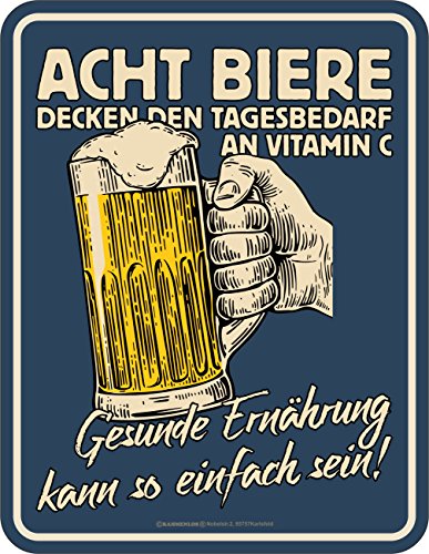 RAHMENLOS Original Blechschild: Gesunde Ernährung kann so einfach Sein