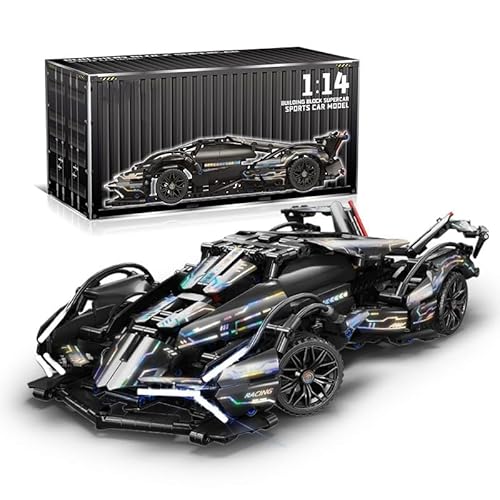 highdar Technik Sportwagen Bausteine Sets, 1148 Teile 1:14 STEM Supersportwagen Modellbausatz, MOC Klemmbausteine Konstruktionsspielzeug, Rennwagen für Erfahrene Baustein-Enthusiasten