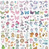 KIHONI 250+ Glitzer Tattoo Set Kinder Tattoo Kinder Mädchen, Temporäre Tattoos zum Aufkleben Kindertattoos Tatoos Aufkleben Kids, Glitzertattoos Kinder Set Mädchen Mitgebsel Kindergeburtstag