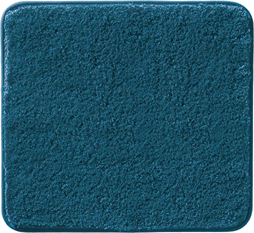 Erwin Müller WC-Vorlage, WC-Matte Rhodos Uni ohne Ausschnitt, rutschhemmend Petrol Größe 50x55 cm - ultraweich, extrem saugfähig, flusenarm