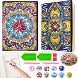 Johiux Geschenke für Mädchen 7 8 9 10 11 Jahre,Bastelset Kinder ab 6 Jahre,Mandalas Diamond Painting Kinder,Diamant Painting A5 Notizbuch,Weihnachten Kindertag Geburtstagsgeschenk für Mädchen