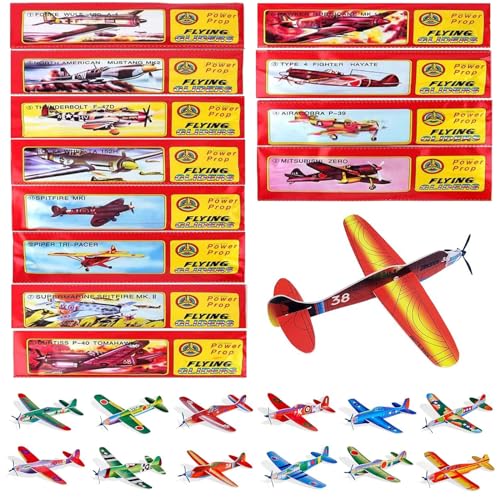 XULEGGNK Gleitflugzeuge Set, Styroporflieger Flugzeuge Modell, Segelflugzeuge für Kinder, Flieger Wurfgleiter, Der Klassiker für den Kindergeburtstag, für Kindergeburtstag Gastgeschenke (12 Stuck)