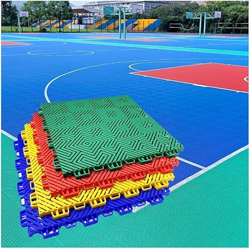 DECAKE Modulare ineinandergreifende Bodenfliesen, 30,5 cm, modulare ineinandergreifende Bodenfliesen, wetterfeste Sportböden für drinnen und draußen, für Basketballplätze, Tennisplätze, K