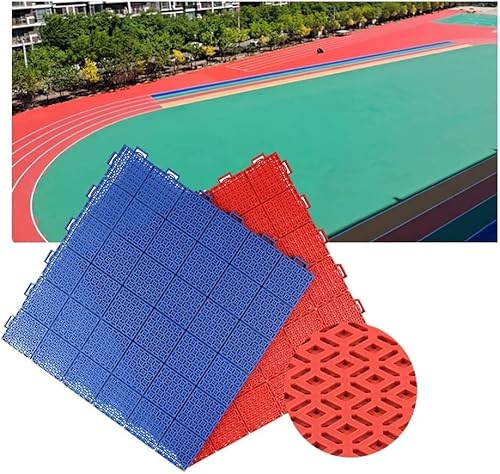 DECAKE Modulare ineinandergreifende Bodenfliesen, 53 cm, modulare ineinandergreifende Bodenfliesen für den Außenbereich, Basketballplatz, Tennisplatz, Vergnügungspark, wetterfest, rutschf