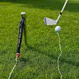 QMBasic Golf Abschlag Trainer Golf-Back-Ball für Garten Driving-Range Swing Trainingshilfe Tools Back Ball Schwungtrainer Driver Schlaganalyse komplett mit Golfball Ersatzball