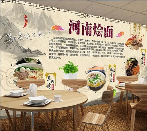 MATUSA Nudelrestaurant Hintergrundwand Des Henan-Restaurants Mit Geschmorten Nudeln-140Cmx100Cm