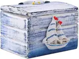 YDYSAA Holz Vintage Schatztruhe Holz Schatztruhe Kinder Deko Holz Schmuckschatulle Holzbox Maritime Mediterranen Stil Desktop Tragbare Kleine Aufbewahrungskoffer FüR Hochzeit Party Leckereien