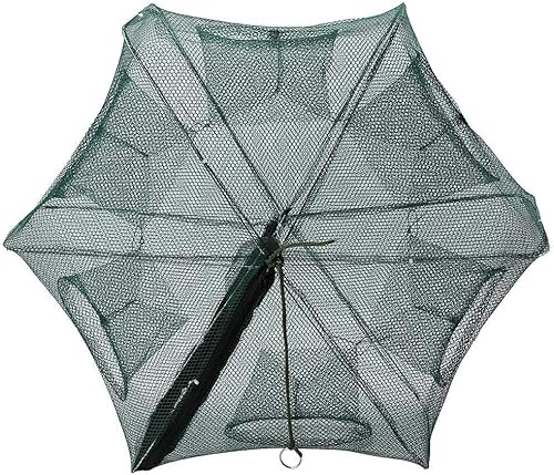 Hominas Angeln Reuse, 6 Löche Cast Mesh Trap Reusen Faltbare Köderfalle Fischernetz Angeln Trap Net Nylon Krebsfall Fischernetz Fischen zum Fangen Kleiner Köderfische Aale Krabbenhummer