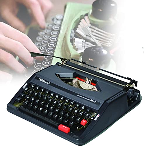 Vintage Schreibmaschine Modell,Elektrische Schreibmaschine mit Korrektur,Tragbare Retro manuelle Schreibmaschine,für Notizen oder Briefe oder kreatives Schreiben,literarisches,Black