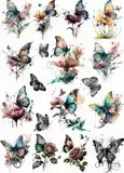 Floral Butterflies Reispapier, 11,5 x 16 Zoll - für Decoupage Furniture Crafts