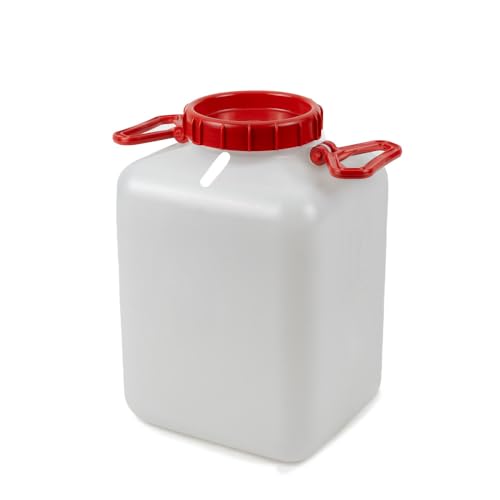 Dönges Weithalskanister vierkant (Ölbindemittel Rechteck Ölbehälter stapelbar Kanister) Volumen: 20 l/Abmessung L x B x H: 275 x 235 x 395 mm/Deckel Ø: 140 mm